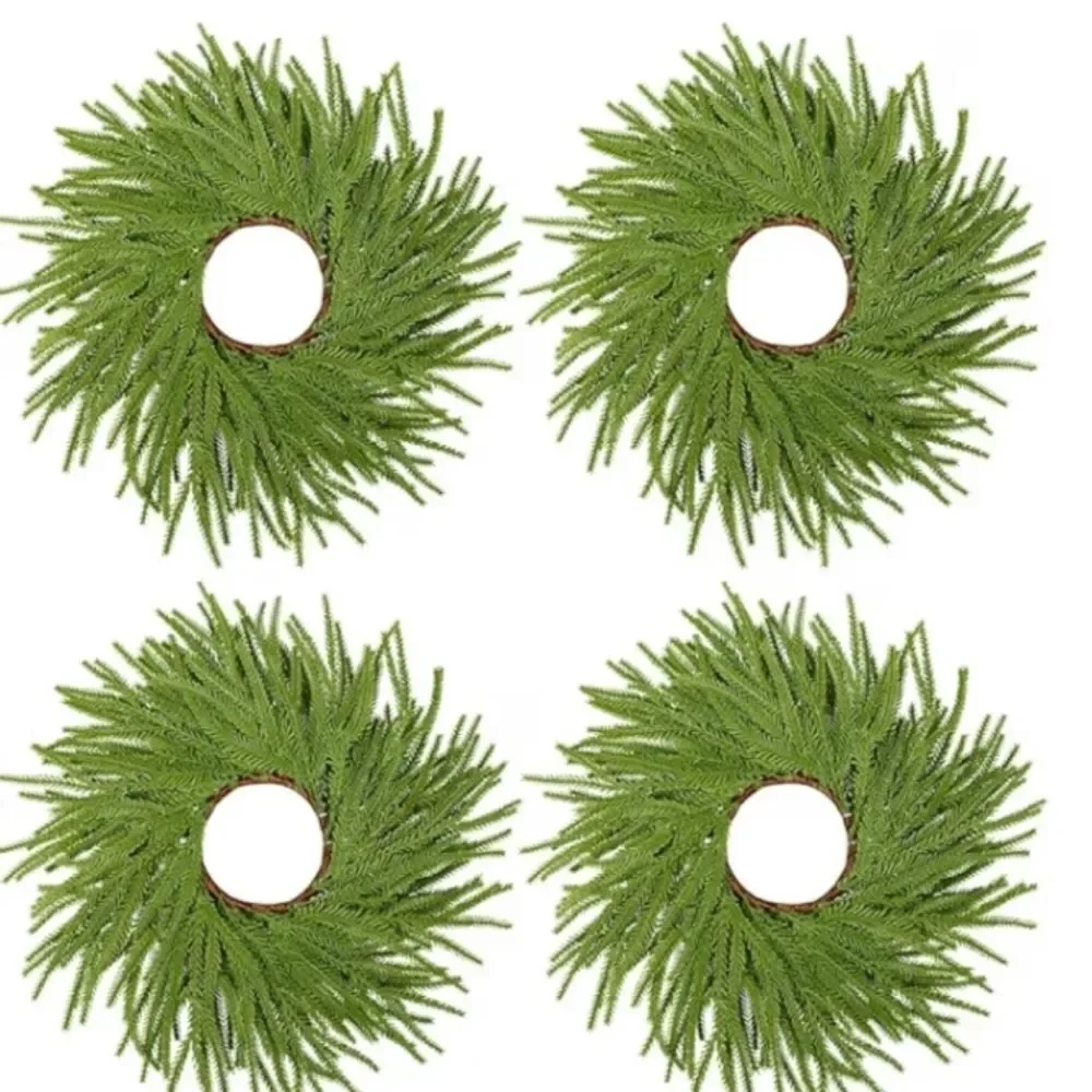 Elegant Green Holiday Wreath with Candle